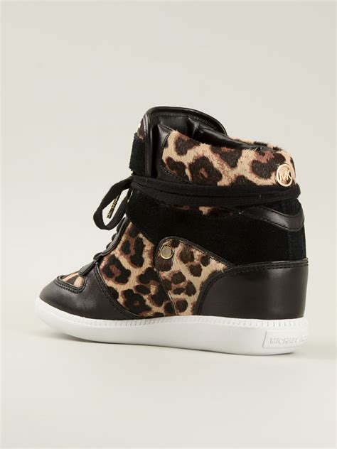 michael kors leopard wedges|Michael Kors black wedge booties.